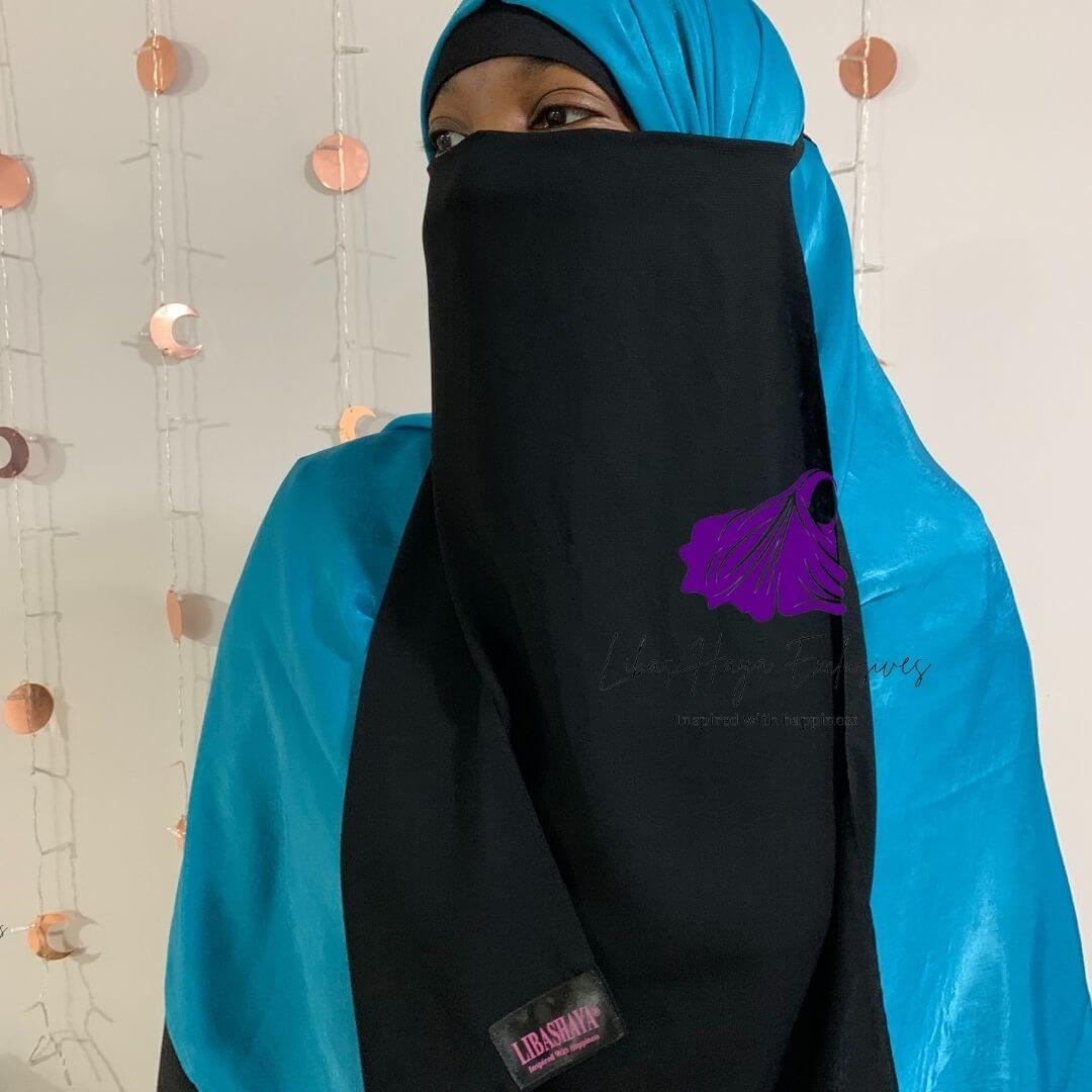 Our Raahah Half Niqaab is the perfect choice for Niqaabi's looking for the ultimate niqaab comfort. With the niqaab having strings at the back, you can easily wear it with any hairstyle of the day. They are breathable, comfortable, and soft to the touch. Because they are lightweight, you wouldn't remember it's on your face! thus making it every niqaabi's dream.