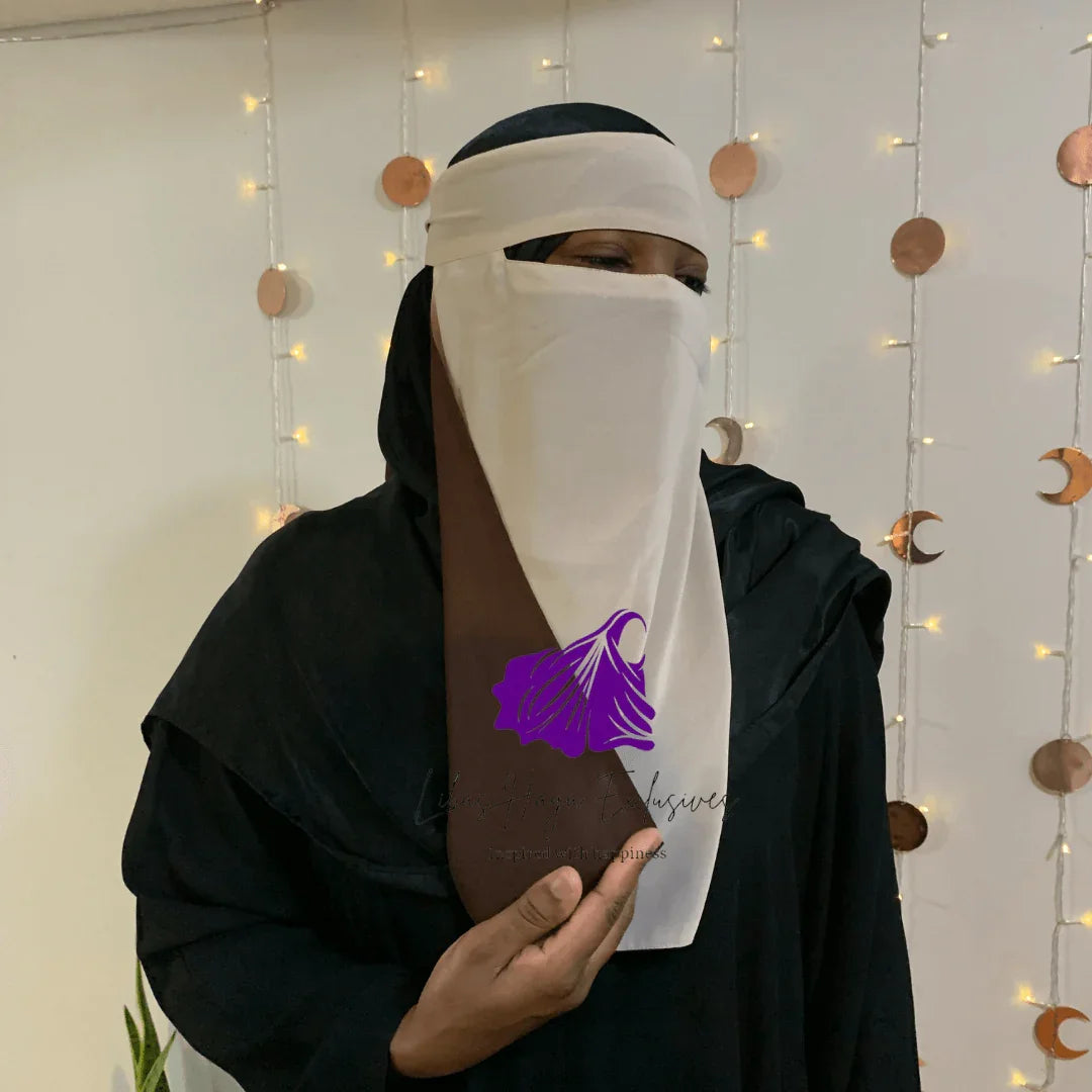 Niqab, Raahah Reversible Niqab-Brown & Fawn (Ships to North America) - Libas-Haya Exclusives