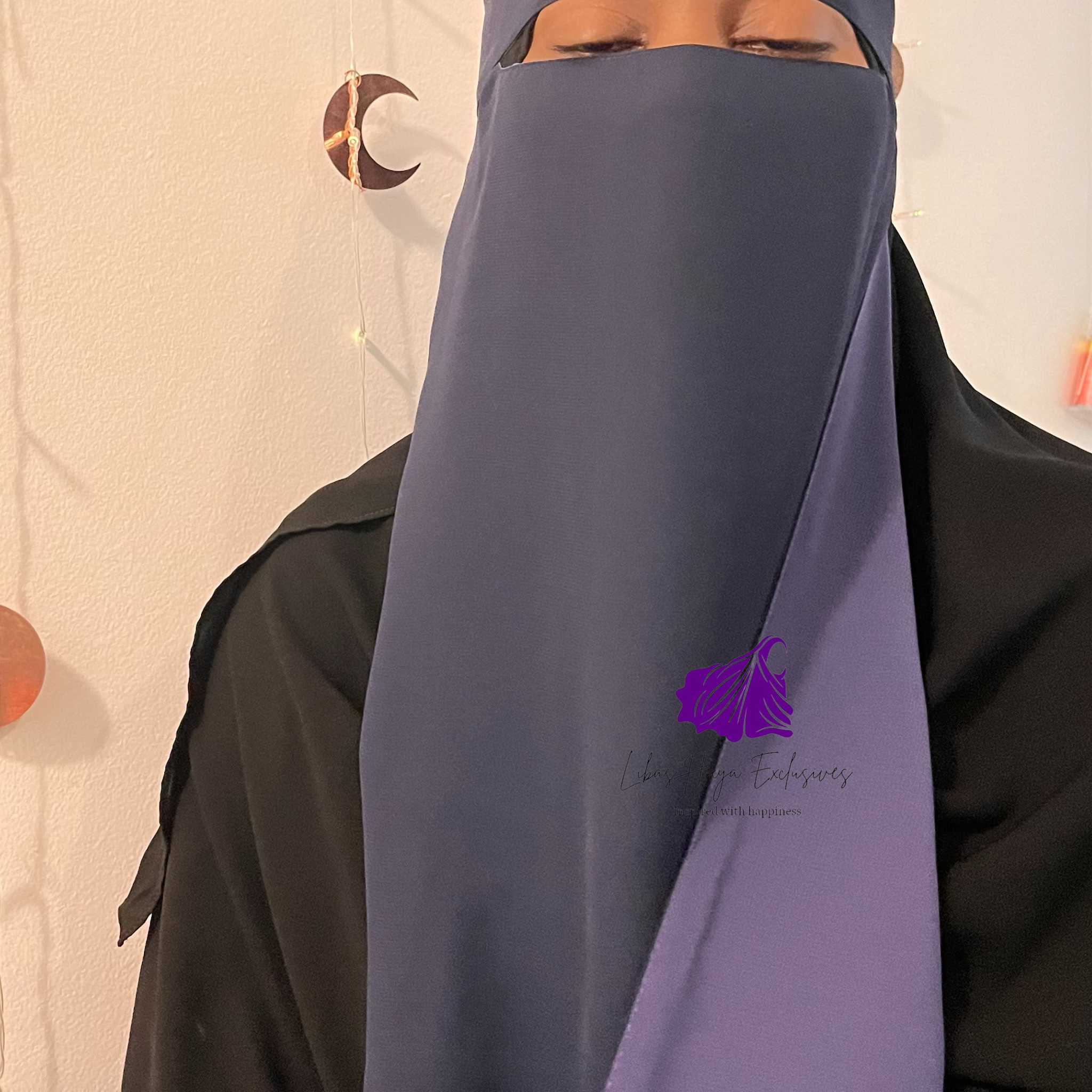 Niqab, Raahah Reversible Niqab-Navy & Blue