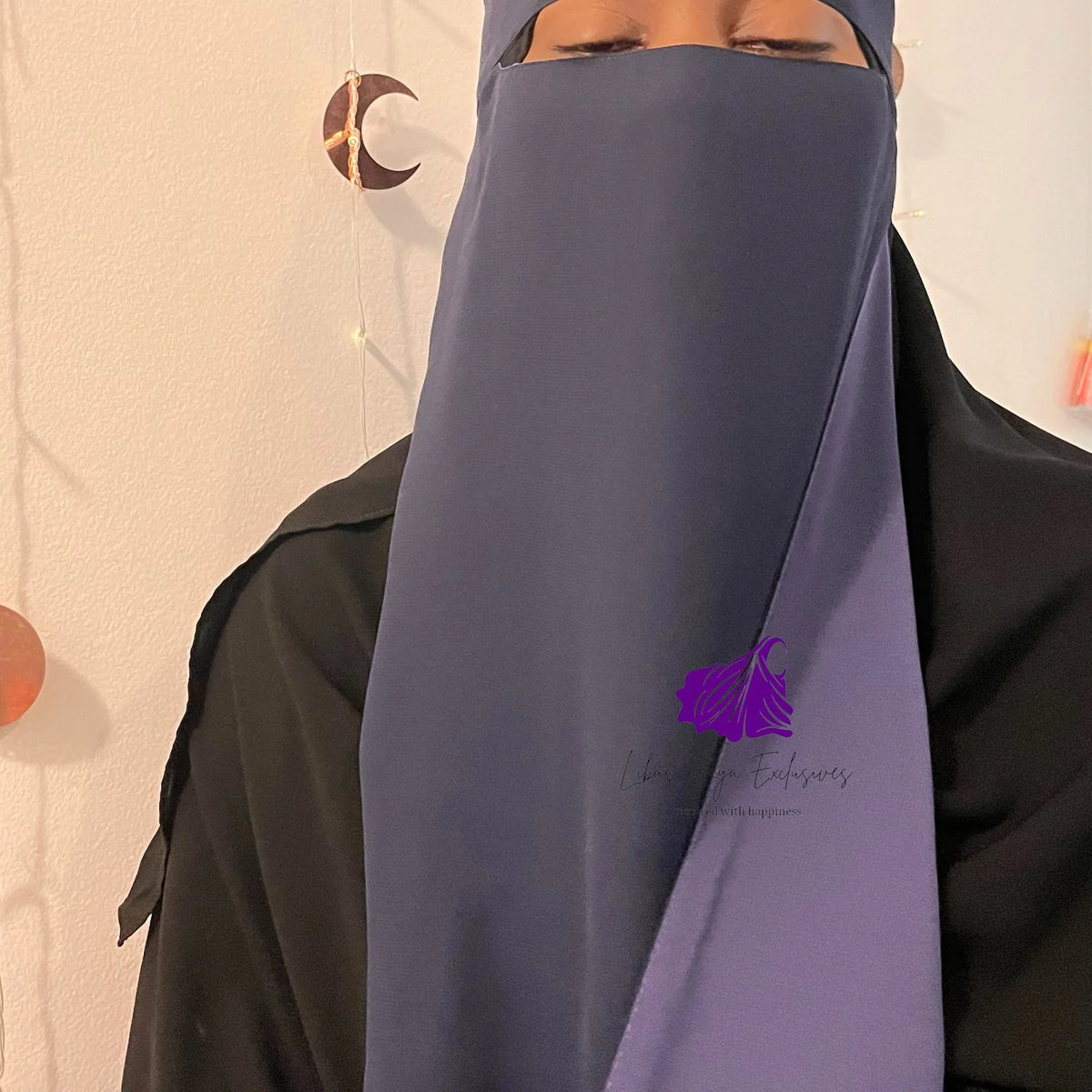 Niqab, Raahah Reversible Niqab-Navy & Blue - Libas-Haya Exclusives