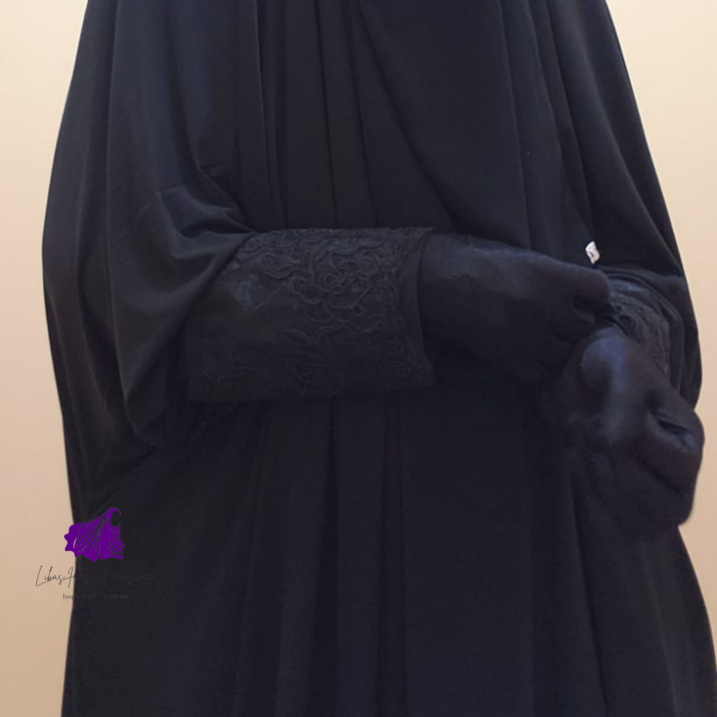 Jilbab, Ameerah One Piece lace Jilbab-Black