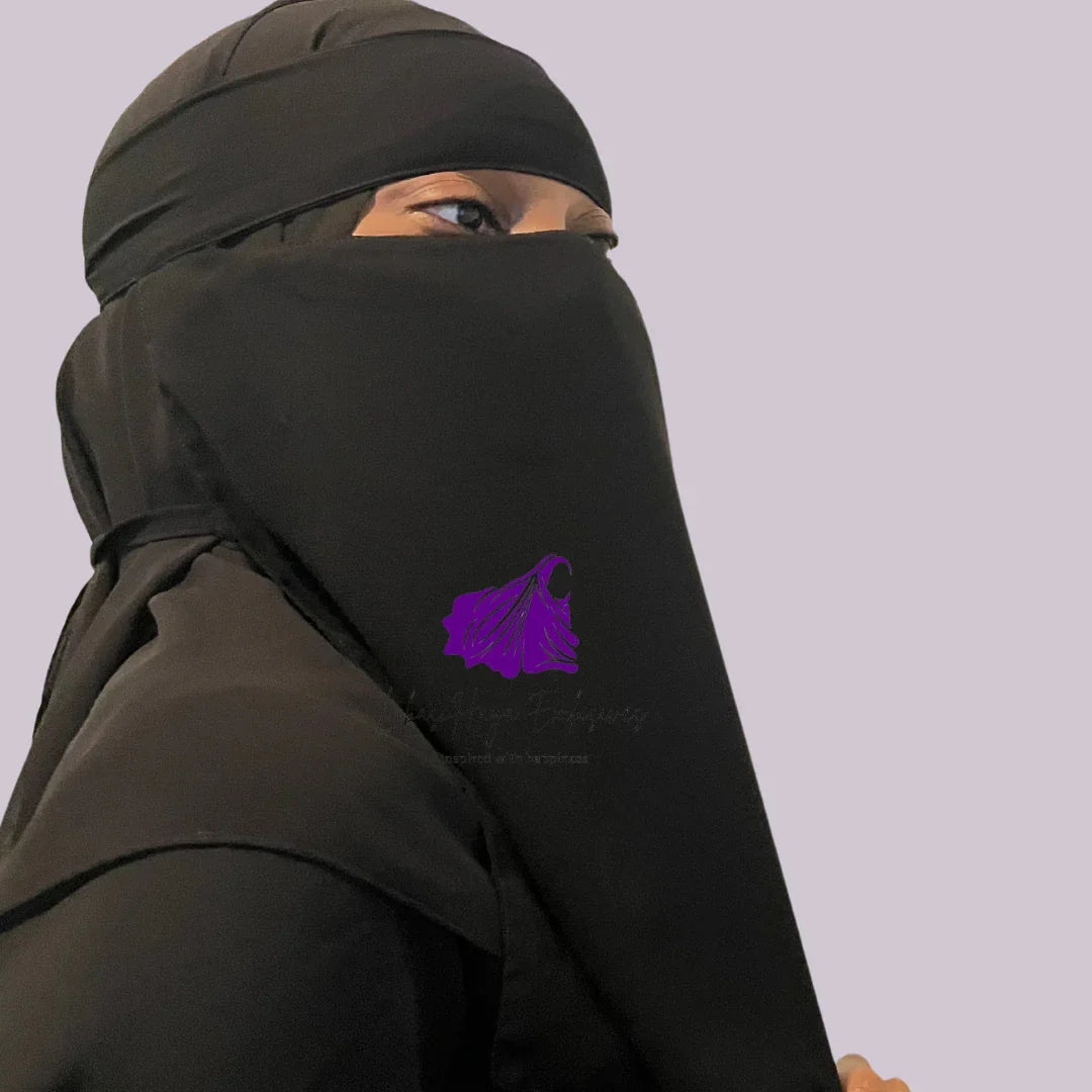 Himaya Black Single-Layer Niqab with built in mask. - Libas-Haya Exclusives