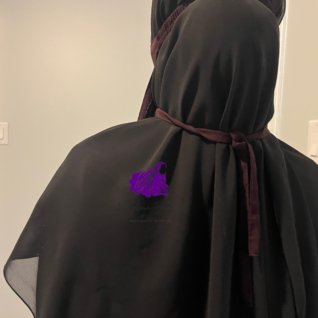 elsatic band half niqab plum
