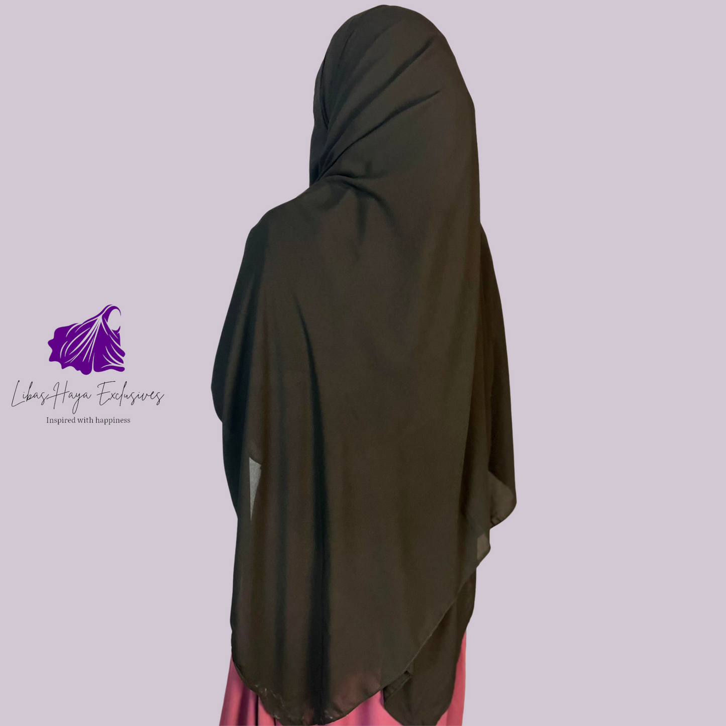 Zaynah Shayla, Premium Maxi Chiffon Hijab-Black