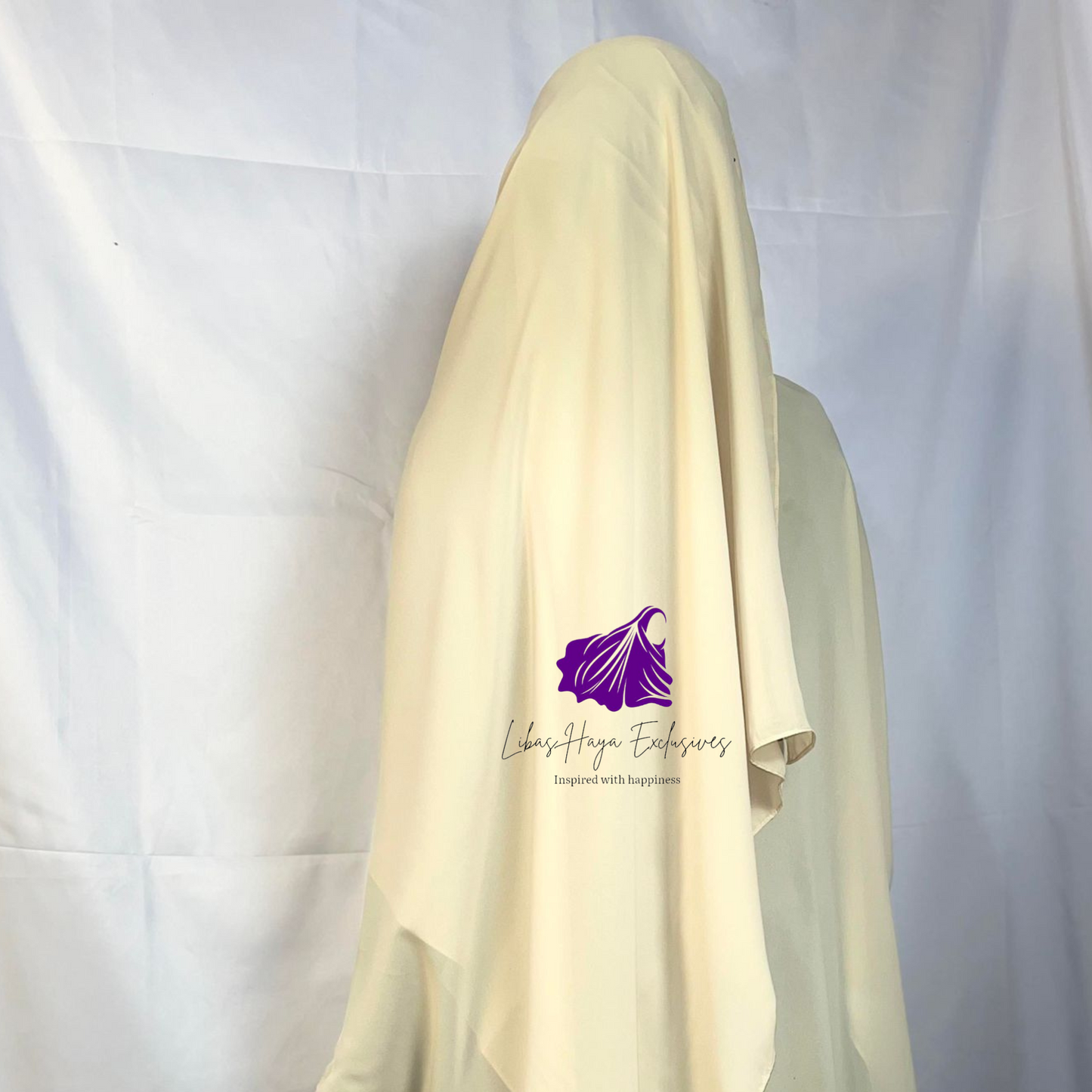 Zaynah Shayla, Premium Maxi Chiffon Hijab-Cream (Ships to North America)