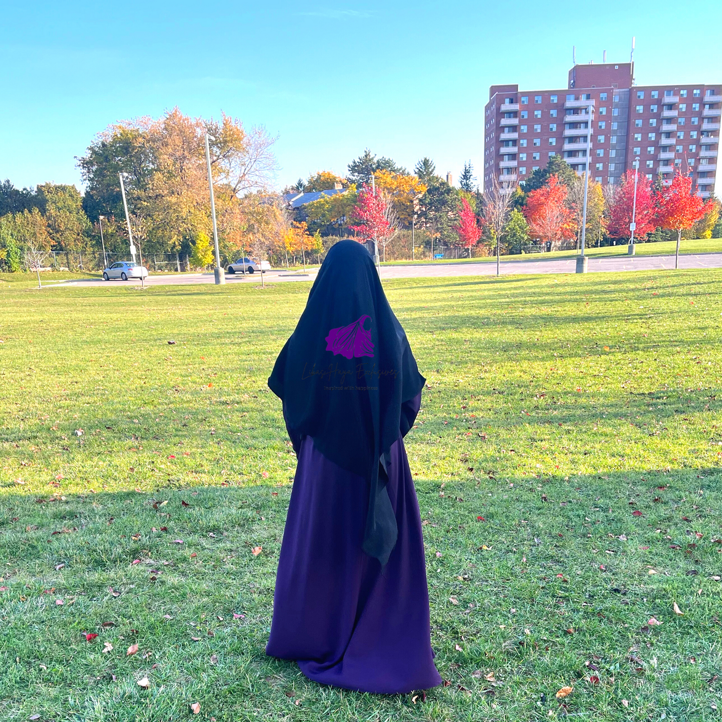 Zahra Khimar-Single layer khimar with built in niqab. Classic Black. (Ships to North America)