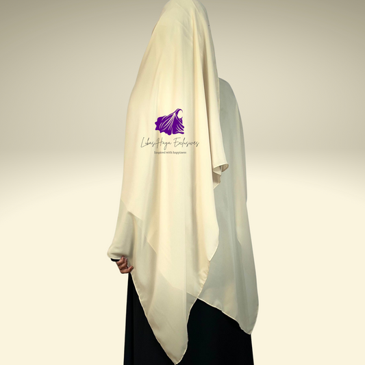 Zaynah Shayla, Premium Maxi Chiffon Hijab-Cream (Ships to South America)
