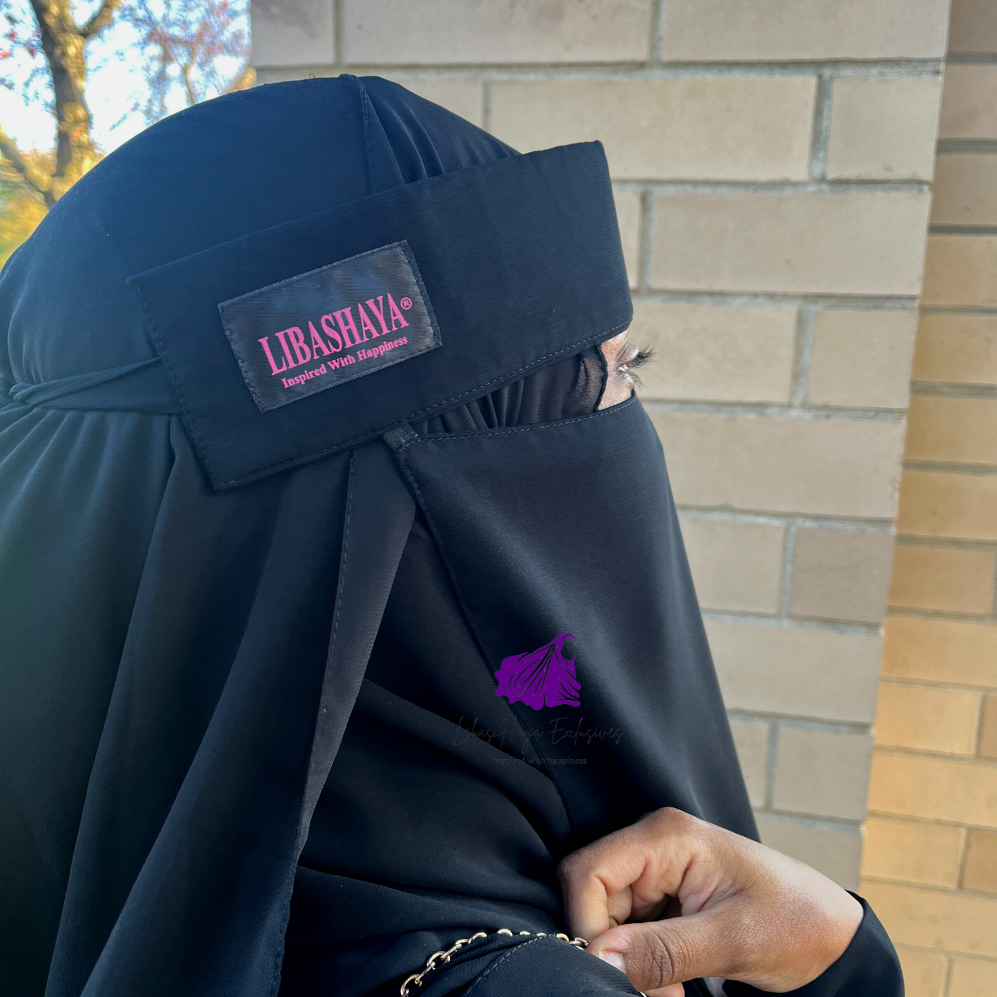 libas-haya exclusives saudi style black niqab with elastic sides